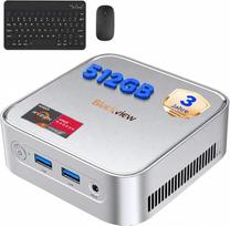 „Blackview Mini PC MP50“ su klaviatūra ir pele, „AMD Ryzen 5“, „Radeon Vega 8“ vaizdo plokštė, 16GB RAM, 512GB SSD, „Windows 11 Pro“, 4K dvigubas ekranas, itin tylus kompaktiškas stalinis kompiuteris, skirtas biurui ir namams