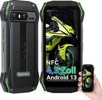 „Blackview N6000SE“ (2024) „Mini“ lauko mobilusis telefonas be sutarties, 12GB + 128GB, 4,3 colių QHD+ statybvietės mobilusis telefonas su „Android“ operacine sistema, 13 MP + 8 MP kamera, lauko išmanusis telefonas, 3700 mAh baterija, mobilusis telefona