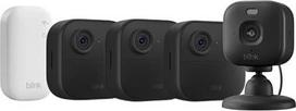„Blink Outdoor“ 4 kameros + „Blink Mini 2K+“ vidaus kamera (juoda), su „Sync Module Core“