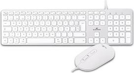 „Bluestork Mac Pack“, „Mac“ klaviatūra ir pelė, balta, USB-C/USB-A, QWERTY ES