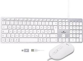 „Bluestork Pack“ klaviatūra ir pelė „Mac“ kompiuteriams su USB-C ir USB-A jungtimis, balta, QWERTZ (Vokietija)