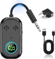 „Bluetooth 5.3“ siųstuvas ir imtuvas „2-in-1“, 3,5 mm lizdo „Bluetooth“ adapteris su automatinio prisijungimo funkcija ir mažu vėlavimu, skirtas dviem ausinėms, belaidis garso adapteris, skirtas automobiliui, televizoriui, lėktuvui ir stereo sistemai