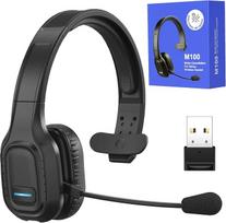 „Bluetooth“ ausinės sunkvežimių vairuotojams, belaidės ausinės, vienos ausies ausinės su mikrofonu, skirtos telefonams, „Skype“, skambučių centrams ir biurams (juodos spalvos, su USB raktu)