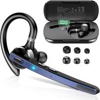 „Bluetooth“ ausinės V5.3, belaidis „hands-free“ telefonas su CVC 8.0/ENC dvigubu mikrofonu, APTX, garso išjungimo funkcija, galimybė prijungti du įrenginius, ausinės mobiliajam telefonui, 90 valandų grojimo trukmė, „Bluetooth“ ausinės su įkrovimo dėklu, s