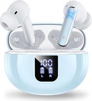 „Bluetooth“ ausinės, ausinės su įdėklais, belaidės ANC „Bluetooth 5.4“, 36 val. grojimo trukmė, LED ekranas, skaidrumo režimas, stereofoninis garsas su giliais baisais, IP7 atsparumas vandeniui