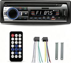 „Bluetooth“ automobilių radijas, 1 DIN, 2×60 W, 2 USB jungtys, FM, AUX, MP3, laisvų rankų įranga, RCA, reguliuojamo ryškumo RGB mygtukai, suderinamas su „iOS“ ir „Android“