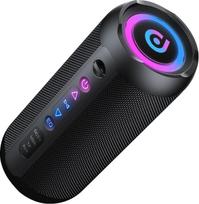 „Bluetooth“ garsiakalbis su apšvietimu, 30 W muzikinė dėžutė, nešiojamas „Bluetooth“ garsiakalbis su IPX7 atsparumu vandeniui, dviem žemų dažnių garsiakalbiais, 30 sekundžių baterijos veikimo trukme, RGB apšvietimu, TWS suporavimu, AUX jungtimi, TF kortel
