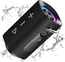 „Bluetooth“ garsiakalbis su apšvietimu, muzikinė dėžutė „Bluetooth 5.4“, maksimalus 30 W galingumas, du garsiakalbiai, 30 valandų baterijos veikimo laikas, žemų dažnių stiprintuvas su IPX7 atsparumu vandeniui, belaidis stereo suporavimas, lauko garsiakalb