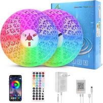 „Bluetooth“ LED juosta, 2 x 10 m, 60 LED/m, 5050 RGB LED juosta, valdoma per programėlę, muzikinė juosta, skirta barams, apšvietimo juosta su nuotolinio valdymo pultu, 24 V maitinimo šaltinis, skirta namams, kambariams, vakarėliams, dekoravimui