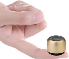 „Bluetooth“ mini garsiakalbis, nešiojamasis garsiakalbis, stereo garsas su „Deep Bass“ technologija, auksinis (Super Mini Speaker Gold)