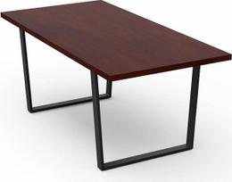 „blumfeldt Bearsdon“ valgomojo stalas – riešutmedžio spalvos MDF stalviršis 180 x 90 cm, juodos metalinės kojos, pramoninis „loft“ stilius, atsparus karščiui ir įbrėžimams, puikiai tinka valgomajam ir virtuvei