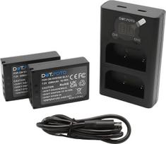 „BLX-1 Premium“ 2280 mAh baterija (2 vnt. pakuotė) ir greitasis dvigubas USB LCD įkroviklis, skirtas „Olympus OM System OM-1“