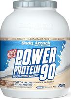 „Body Attack Power Protein 90“ milteliai – „Cookies n Cream“, 2 kg – Pagaminta Vokietijoje – „5K“ baltymų milteliai su išrūgų baltymais, L-karnitinu ir BCAA, skirti raumenų augimui ir fitnesui