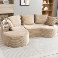 „Bogesofa“ velvetinė, minkšta ir kvėpuojanti sofa su gėrimų laikikliu ir daiktų kišenėle, didelio tankio putplastis užtikrina patogų sėdėjimą, komplekte yra suspaudžiama pagalvėlė, paruošta naudoti, chaki spalvos