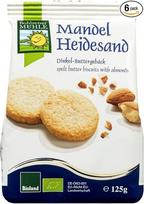 „Bohlsener Mühle“ migdolų „Heidesand“ speltos sviestiniai sausainiai, 6 vnt. pakuotė (6 x 125 g) – ekologiški