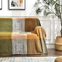 „Boho“ sofos užvalkalas, bohemiškas pledukas su kutais, hipiško stiliaus dekoratyviniai užvalkalai sofai, kėdėms, dvivietei sofai, baldams ir lovai, bohemiškas užvalkalas su genčių stiliaus kutais (žalias, 60 x 75)