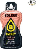 „Bolero Energy“ cukraus neturintis gėrimas miltelių pavidalu, veganiškas ir be glitimo, skirtas aktyviam gyvenimo būdui (12 vnt. po 14 g, obuolių skonio) (12 vnt. po 14 g, persikų skonio ledinė arbata)