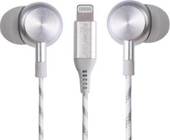 „Boompods Digibuds Lightning“ ausinės – „Apple“ MFi sertifikatas, laidinės ausinės, skirtos „iOS“ įrenginiams, metalinė konstrukcija ir triukšmo slopinimas, 1,3 m pynėtas laidas, titanas