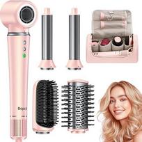 „Bopcal“ 5-in-1 „Airstyler“ su kelioniniu maišeliu, profesionalus plaukų priežiūros rinkinys su 160 000 aps/min joniniu plaukų džiovintuvu, automatinio susivyniojimo garbanų suktuku, apimties suteikiančia šepečiu ir plaukų tiesintuvu, skirtas greitam džio