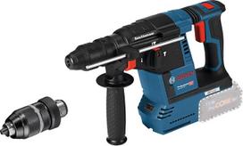 „Bosch PRO 18V System“ GBH 18V-26 F akumuliatorinis plaktuvinis gręžtuvas su papildoma rankena, gylio ribotuvu, valymo skudurėliu, greito keitimo gręžtuvų įtvirtinimu (13 mm), SDS Plus įtvirtinimu; akumuliatorius ir įkroviklis į komplektą neįeina