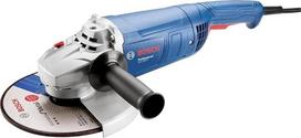 „Bosch Professional“ laidinis kampinis šlifuoklis GWS 2000 P (diskas – 230 mm, 2 000 W variklis, apsauginis jungiklis, su papildoma rankena, apsauginiu gaubtu, dviejų skylių raktu, tvirtinimo flanšu, fiksavimo veržle)