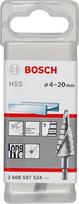 „Bosch Professional“ pakopinis grąžtas HSS (su 1/4 colio šešiakampiu kotu, skersmuo 4–20 mm, 9 pakopos), skersmuo: 4,0–20,0