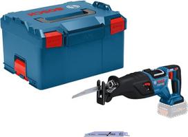 „Bosch Professional“ „BITURBO“ akumuliatorinis pjūklas GSA 18V-28 (akumuliatoriai ir įkroviklis neįeina į komplektą, pateikiamas „L-BOXX“ dėžėje)