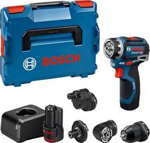 „Bosch PRO“ atsuktuvas GSR 12V-32 FC | Pirmasis „Bosch Professional“ 12 voltų suktuvas su „FlexiClick“ sistema ir pažangia atatrankos kontrolės funkcija