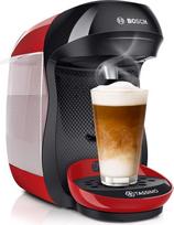 „Bosch TAS1003 Tassimo Happy“ kapsulinis kavos aparatas, daugiau nei 70 gėrimų, visiškai automatinis, tinka visų dydžių puodeliams, kompaktiškas, 1400 W, raudonas