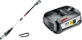 „Bosch UniversalChainPole 18“ akumuliatorinis genėtuvas (be akumuliatoriaus, be dėžutės, 18 V sistema) ir 18 V atsarginis akumuliatorius (2,5 Ah, suderinamas su visais „Green Bosch Home & Garden“ 18 V sistemos įrenginiais)