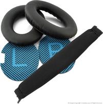 „Bose QuietComfort QC25“ ausinių atsarginės ausų pagalvėlės + galvos juostos dangtelis / ausų pagalvėlės / ausų kaušeliai / ausų dangteliai / ausinių pagalvėlių remonto detalės / galvos juostos apsauga (juoda)