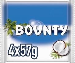 „Bounty“ šokolado plytelės su kokosų pienu, daugiapakė, 4 vnt. po 57 g