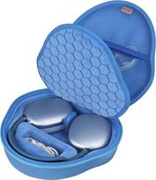 „BOVKE“ kietas nešiojimo dėklas, skirtas „Apple AirPods Max 2“ / „AirPods Max“ belaidžiams ausiniams, „AirPods Max“ apsauginiai išmanieji dėklai su miego režimu, tinklinė kišenė ausinių priedams, mėlynos spalvos (tik dėklas)