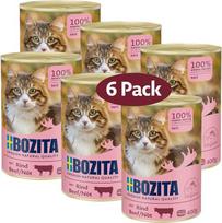 „Bozita Paté Beef Grain Free“ – 6 x 400 g šlapias maistas katėms ir kačiukams. Pilnavertis maistas, kurio sudėtyje yra 9,5 % baltymų ir 5 % riebalų, pagamintas iš aukštos kokybės natūralių ingredientų be grūdų – iš Švedijos