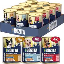 „Bozita“ šunų paštetas „Mix“ su jautiena, antiena ir ėriena, 12 vnt. po 400 g – be grūdų šlapias šunų maistas su postbiotikais – vienos baltymų rūšies paštetas – mišrus rinkinys be pridėto cukraus ir dirbtinių priedų