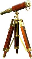 „Brass Telescopes“ „Sailor Pirate“ kolekcijos jūrinis odinis teleskopas su mediniu trikoju stovu, skirtas namų biuro dekoravimui ir gimtadienio šventei