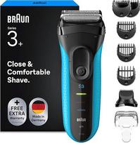 „Braun“ 3010BT vyriškas elektrinis skustuvas „Series 3+“, mėlynos spalvos