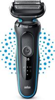 „Braun“ „Series 5“ 51-B1000m, elektrinis skustuvas, „EasyClean“ vyriškas skustuvas, tinka skustis ir su vandeniu, ir sausai – mėlynos spalvos