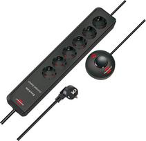 „Brennenstuhl Eco-Line Comfort Switch“, 6 lizdų kištukinė juosta (kištukinė juosta su sustiprinta kontaktų apsauga, pėdos jungikliu ir 2 m laidu), antracito spalvos