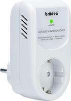 „briidea“ maitinimo filtro adapteris, į kištuką įmontuotas kintamosios srovės įtampos filtras su žemės kilpos triukšmo slopintuvu, baltas
