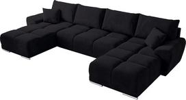 „BROMARKT NUBES U“ kampinė sofa su miego funkcija ir daiktų dėže, 372 x 184 x 85 cm, kampinė sofa-lova, „Living Landscape“, U formos sofa-lova, septynių vietų sofa-lova, „NUBES U“, grafito spalvos