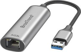„BrosTrend“ 5GB USB LAN adapteris nešiojamiesiems kompiuteriams ir „MacBook“ – „Plug & Play“, pagamintas iš aliuminio