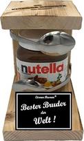 „Bruder“ „Nutella“ dovanų rinkinys – „Iron Reserve“ šaukštelis „Nutella“ – originalus juokingas dovanų rinkinys „Nutella“ mėgėjams – užrašas: „Bester Bruder der Welt“