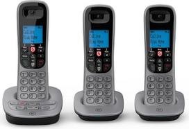 „BT 7660“ belaidis namų telefonas su skambučių trukdžių blokavimo funkcija ir skambučių priėmimo funkcija, „Trio“ ragelio rinkinys