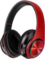 „BT 5.0“ ausinės, palaikančios TF korteles, sulankstomos belaidės ausinės su 3 žaidimo režimais, elastinga galvos juosta, belaidės „Bluetooth“ ausinės, apgaubiančios ausis, su šviesos efektais, palaikančios TF korteles (JUODOS) (juodos ir raudonos)