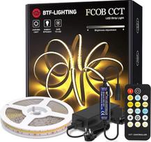 „BTF-LIGHTING“ FCOB COB CCT 24 V rinkinys, lankstus, didelio tankio, 640 LED/m, 5 m