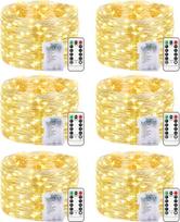 „btfarm“ 6 vnt. rinkinys: 10 m ilgio 100 LED lempučių girlianda su baterija ir nuotolinio valdymo pultu
