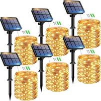 „btfarm“ saulės energija maitinamos lauko girliandos, 6 x 15 m, atsparios oro sąlygoms | 150 LED, 8 režimai, IP65 atsparumas vandeniui, varinės vielos girliandos, skirtos lauko naudojimui, maitinamos saulės energija, skirtos sodui, terasai, medžiams, kiem