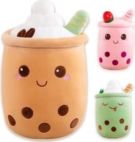 „Bubble Tea“ minkštas žaislas, XXL dydžio miela pagalvėlė, „kawaii“ „Bubble Tea“ puodelio formos pliušinis žaislas, „Boba Tea“ puodelio formos pliušinis žaislas, dekoracija (kavos spalvos, 50 cm)