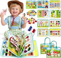 „Busy Board“ prancūzų kalba, „Quiet Book“ su ūkio tema, kelioniniai žaidimai vaikams nuo 3 metų, sensorinis žaislas, dovana mergaitei ir berniukui